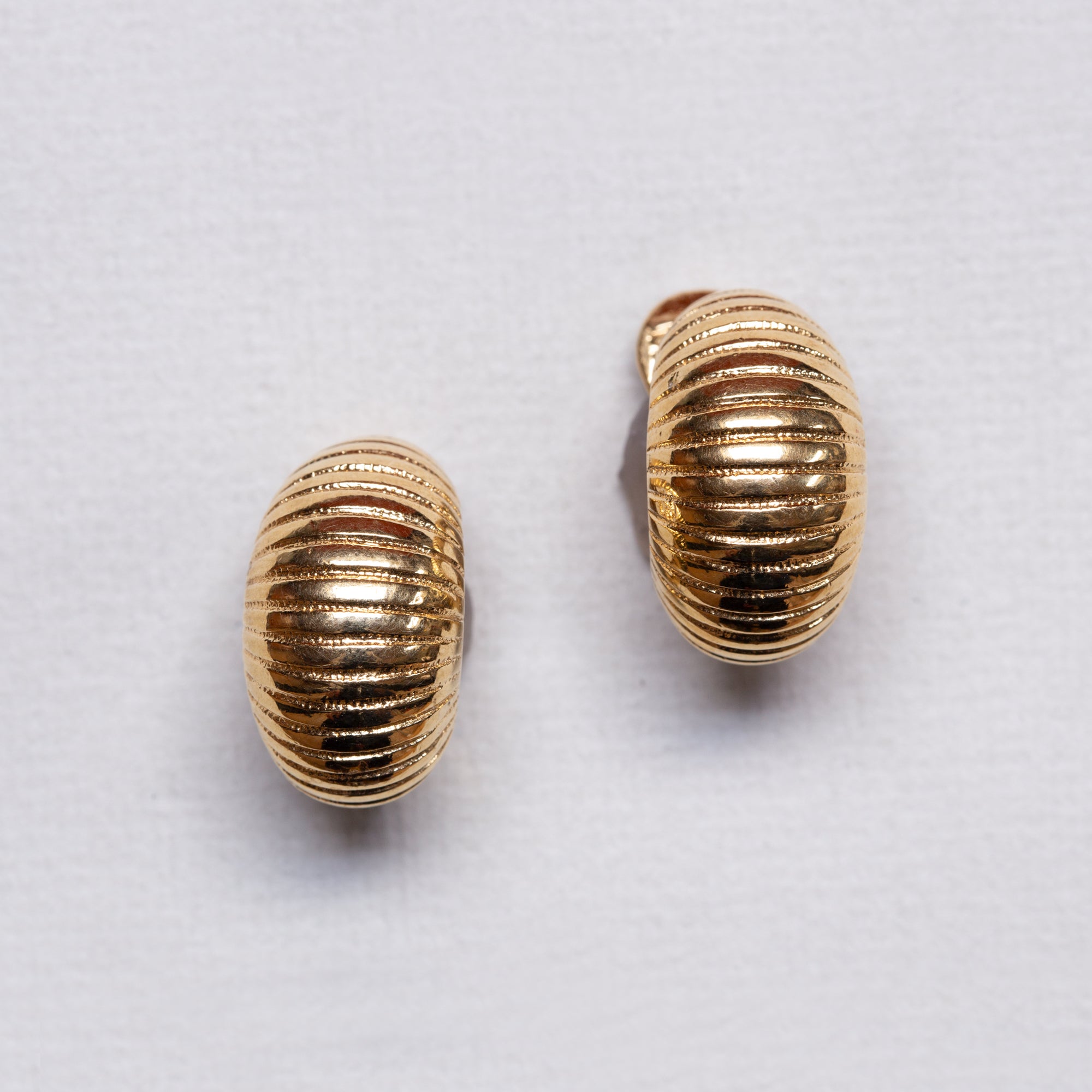 Vintage Monet Striped Gold Clip-on Earrings