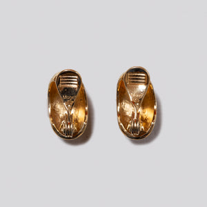 Vintage Monet Striped Gold Clip-on Earrings