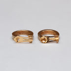 Vintage Dior Gold Diamante Clip-on Hoop Earrings