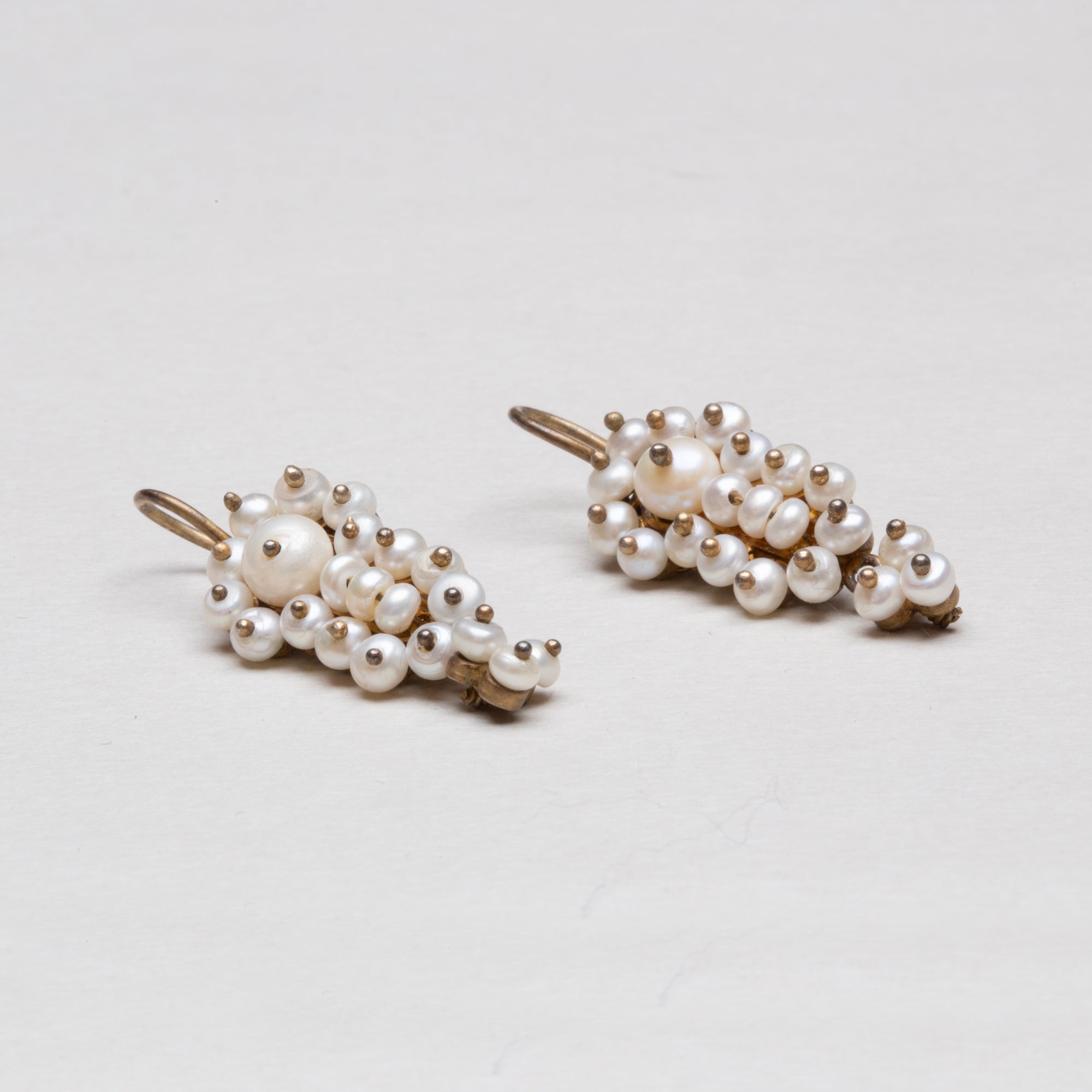 Vintage Gold Plated Earrings with Pearls