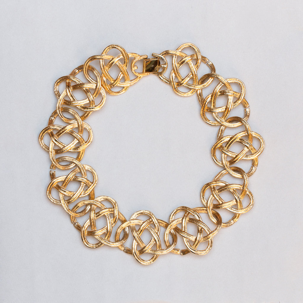 Vintage Givenchy Gold Mizuhiki Knot Chain Choker Necklace
