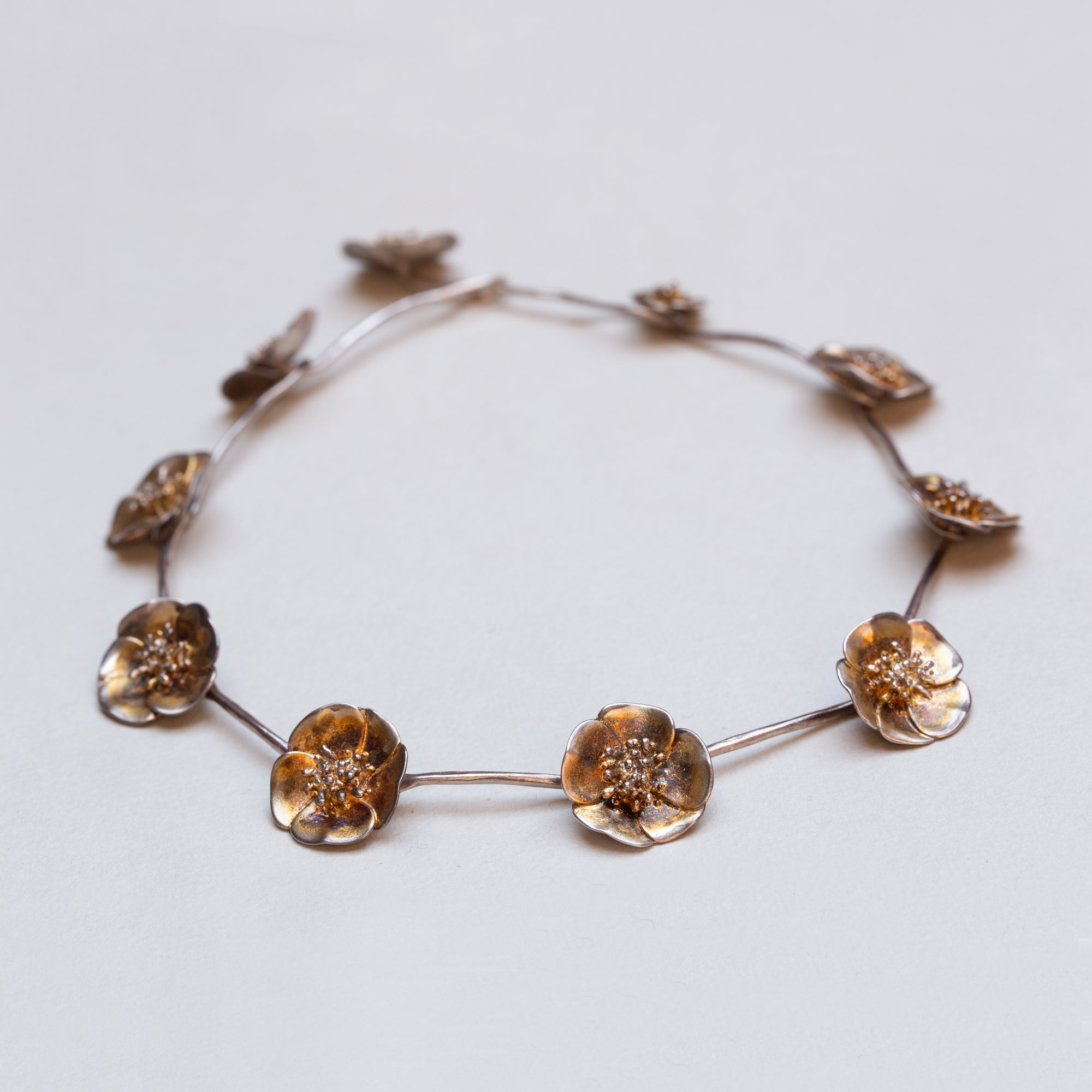 Set of Daisy Necklace, Bracelet and Earrings