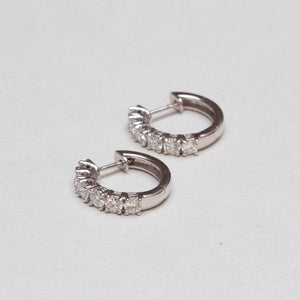 18ct White Gold Diamond Hoop Earrings