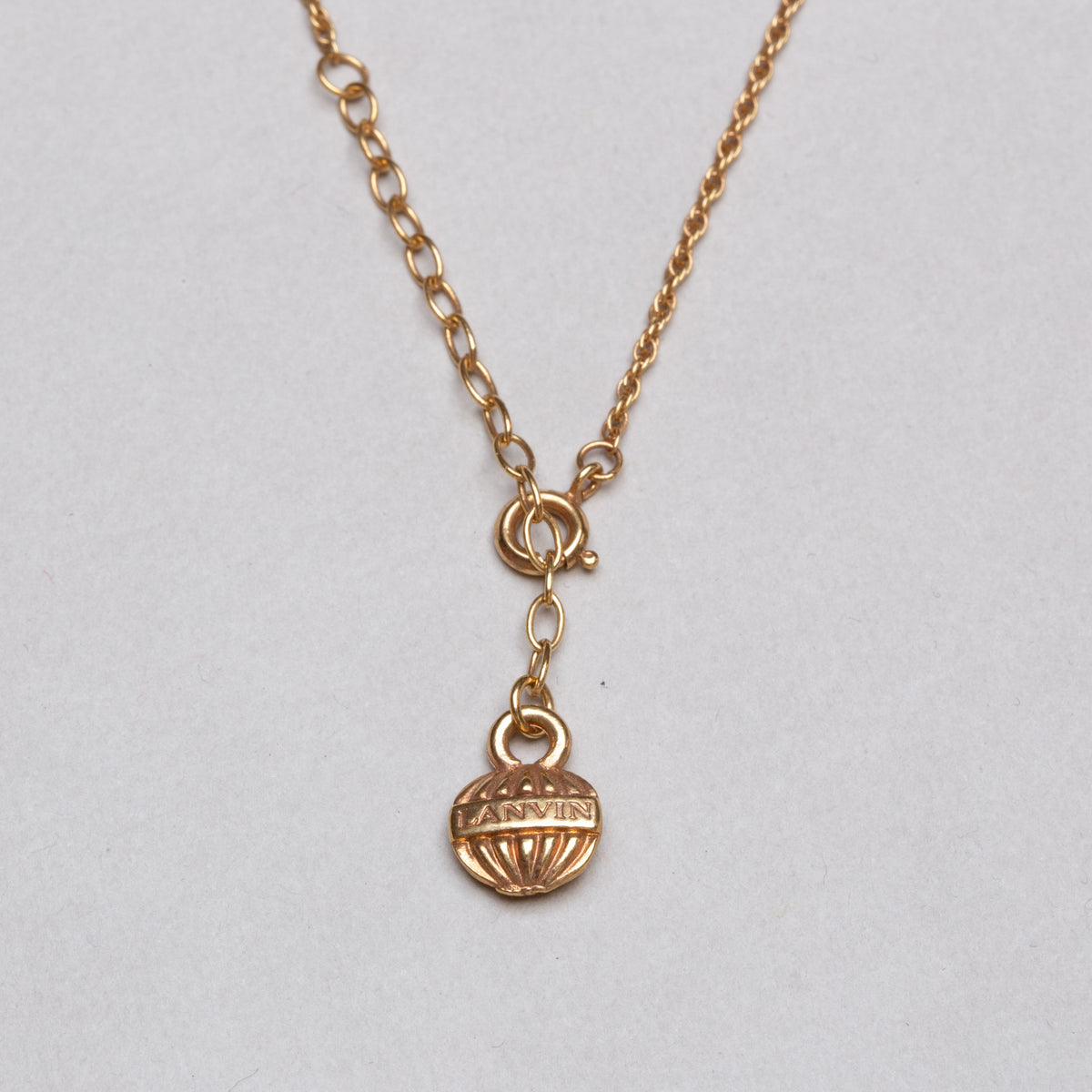 Vintage Lanvin Gold Necklace and Clip-on Earrings