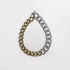 Vintage Lanvin Two-Tone Chain Necklace with Rhinestones