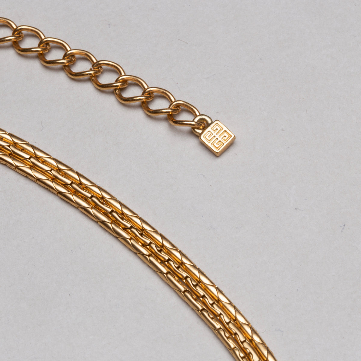 Vintage Givenchy Triple Strand Snake Chain Necklace