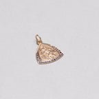 Vintage Triangle 9ct Gold St. Christopher Charm Pendant with Sapphires