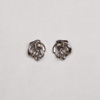 Vintage Silver Rose Clip-on Earrings