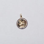 18ct Gold St. Christopher Pendant Charm with Blue Sapphire