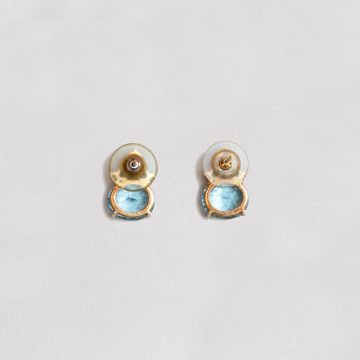 Vintage "Kiki Classics" Oval Blue Topaz and Peridot Petal Earrings