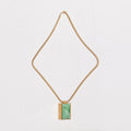 Vintage Lanvin Snake Chain Necklcae with Jade Pendant