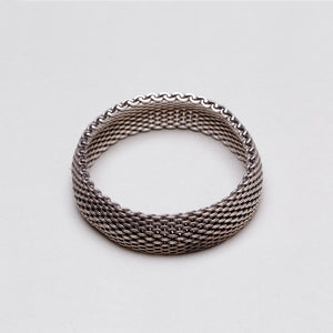 Vintage Tiffany & Co. Silver Somerset Mesh Bangle Bracelet