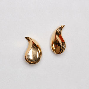 Vintage Teardrop Gold Clip-on Earrings