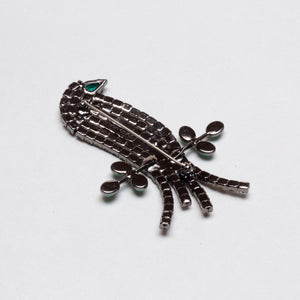 Vintage Armani Bird Brooch with Rhinstones