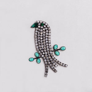 Vintage Armani Bird Brooch with Rhinstones