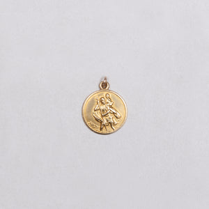 18ct Gold St. Christopher Pendant Charm with Car