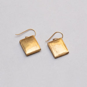 Yellow Gold Drop Earrings with Rough Diamond