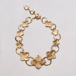 Vintage Gold Flower Chain Necklace