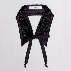 Vintage Prada Black Beaded Collar