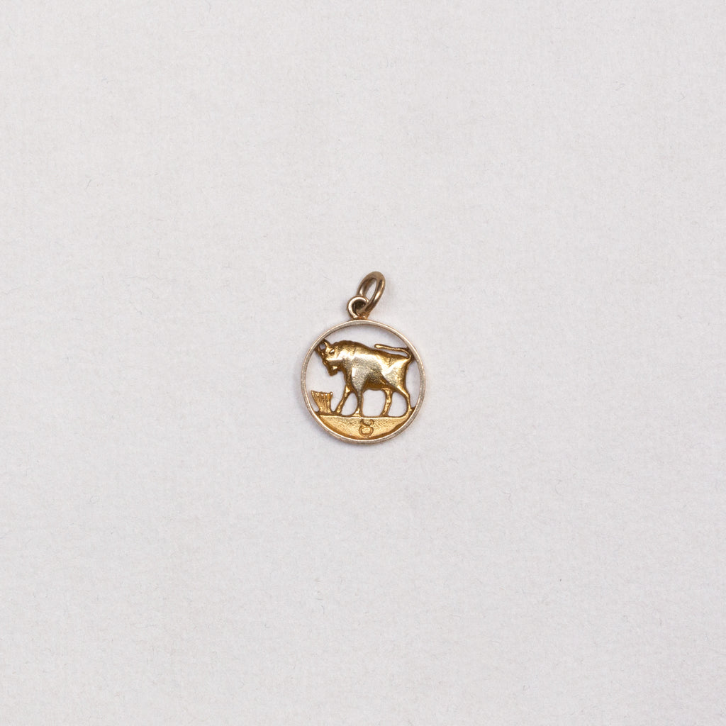 Vintage 9ct Gold Taurus Pendant Charm