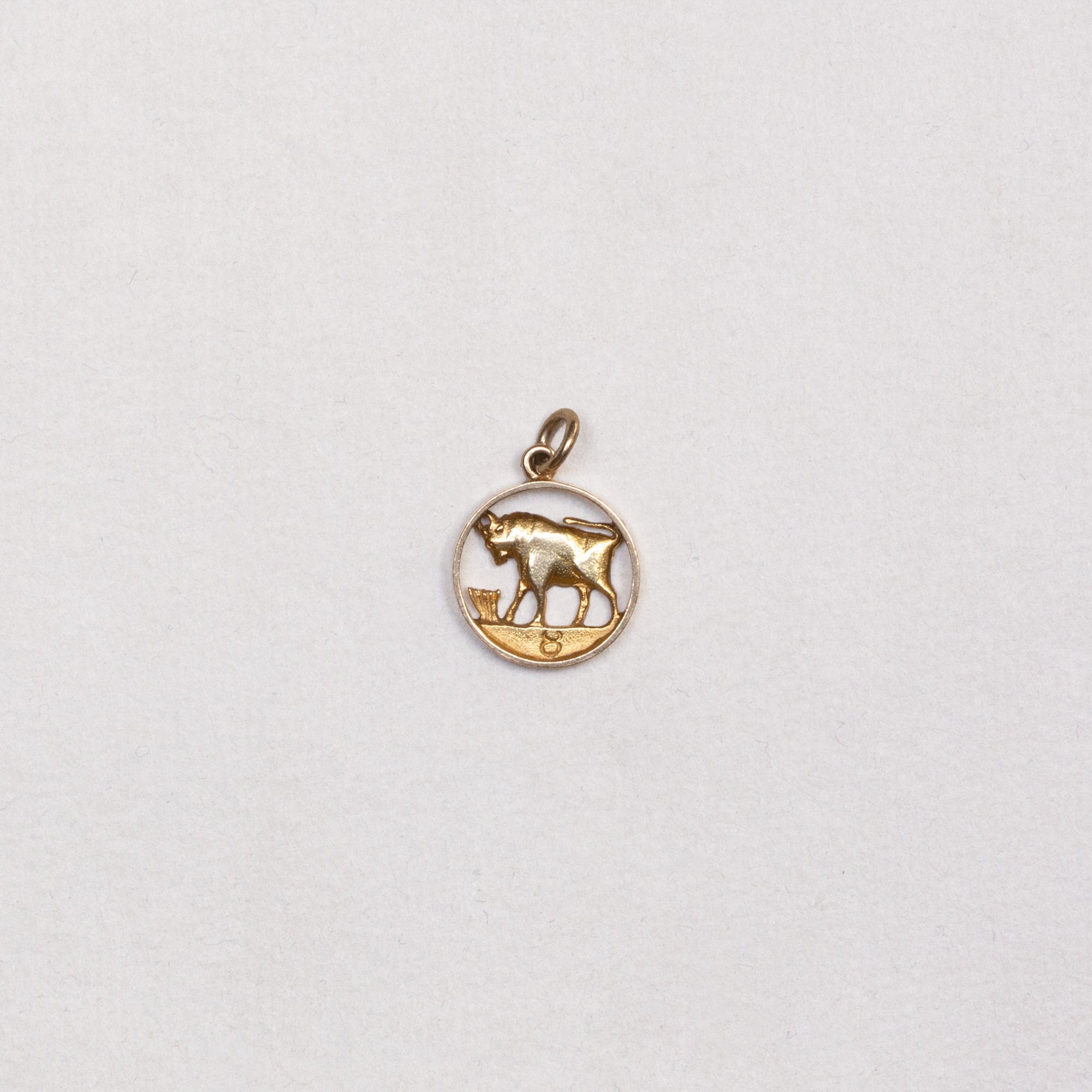 Vintage 9ct Gold Taurus Pendant Charm