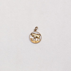 Vintage 9ct Gold Taurus Pendant Charm