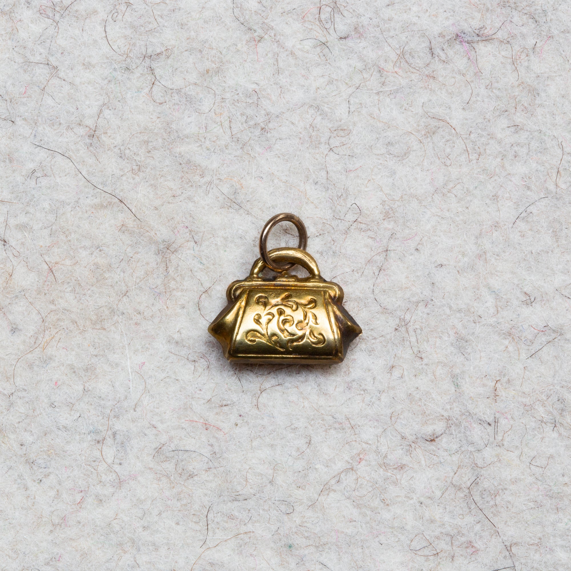 Vintage 9ct Gold Pendant Charm - Hand Bag