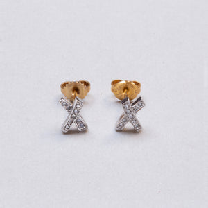 Vintage Tiffany Paloma's Graffiti X Earrings with Diamonds