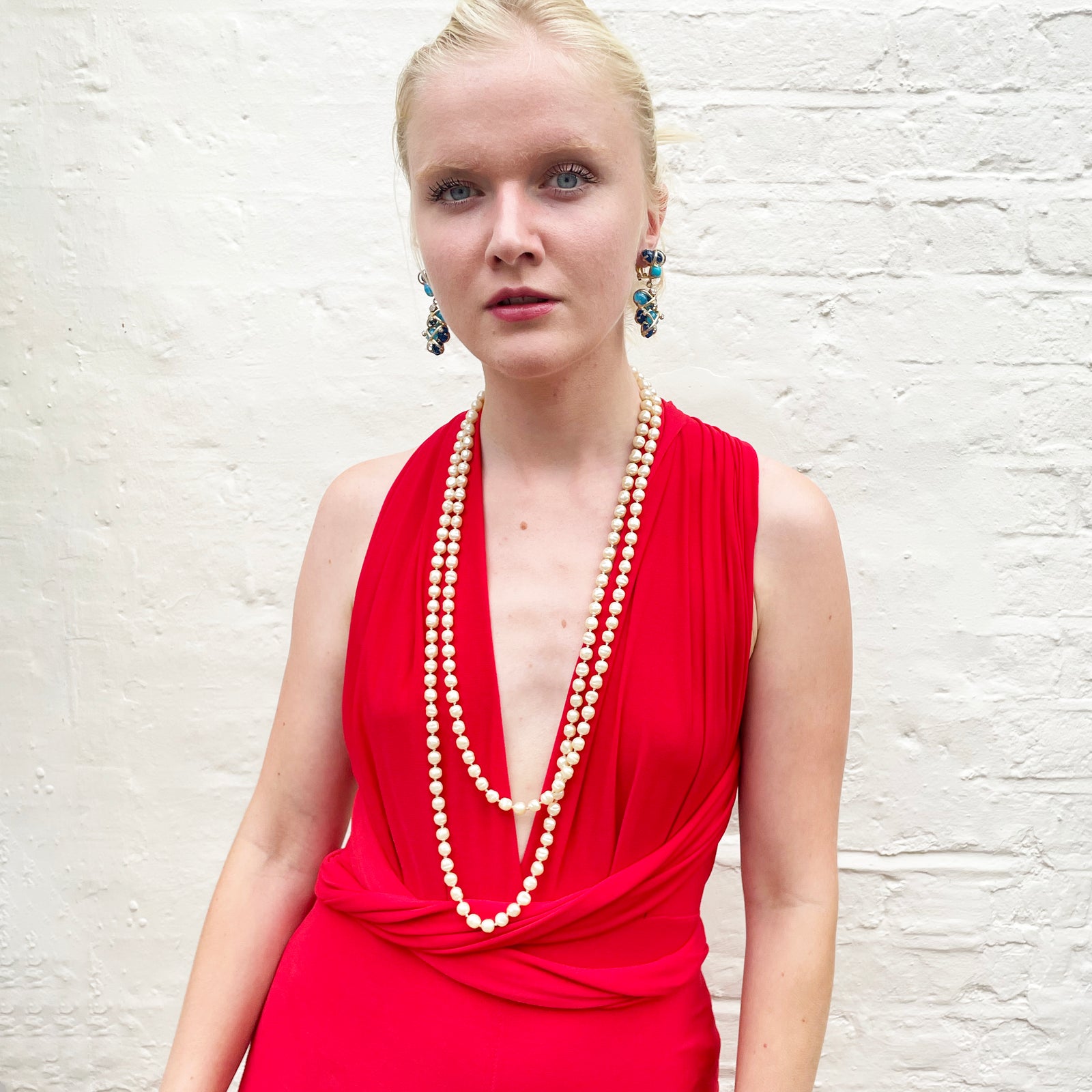 Vintage Chanel Faux Pearl Long Necklace