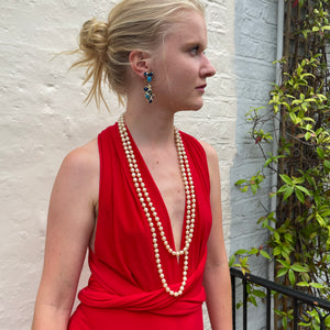 Vintage Chanel Faux Pearl Long Necklace
