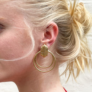 Vintage Givenchy Double Hoop Clip-On Earrings