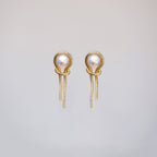 Gold-plated Tassel Earrings with Pearls