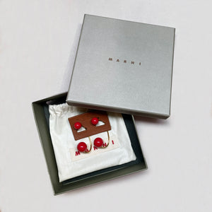 Vintage Marni Red Bead Drop Earrings