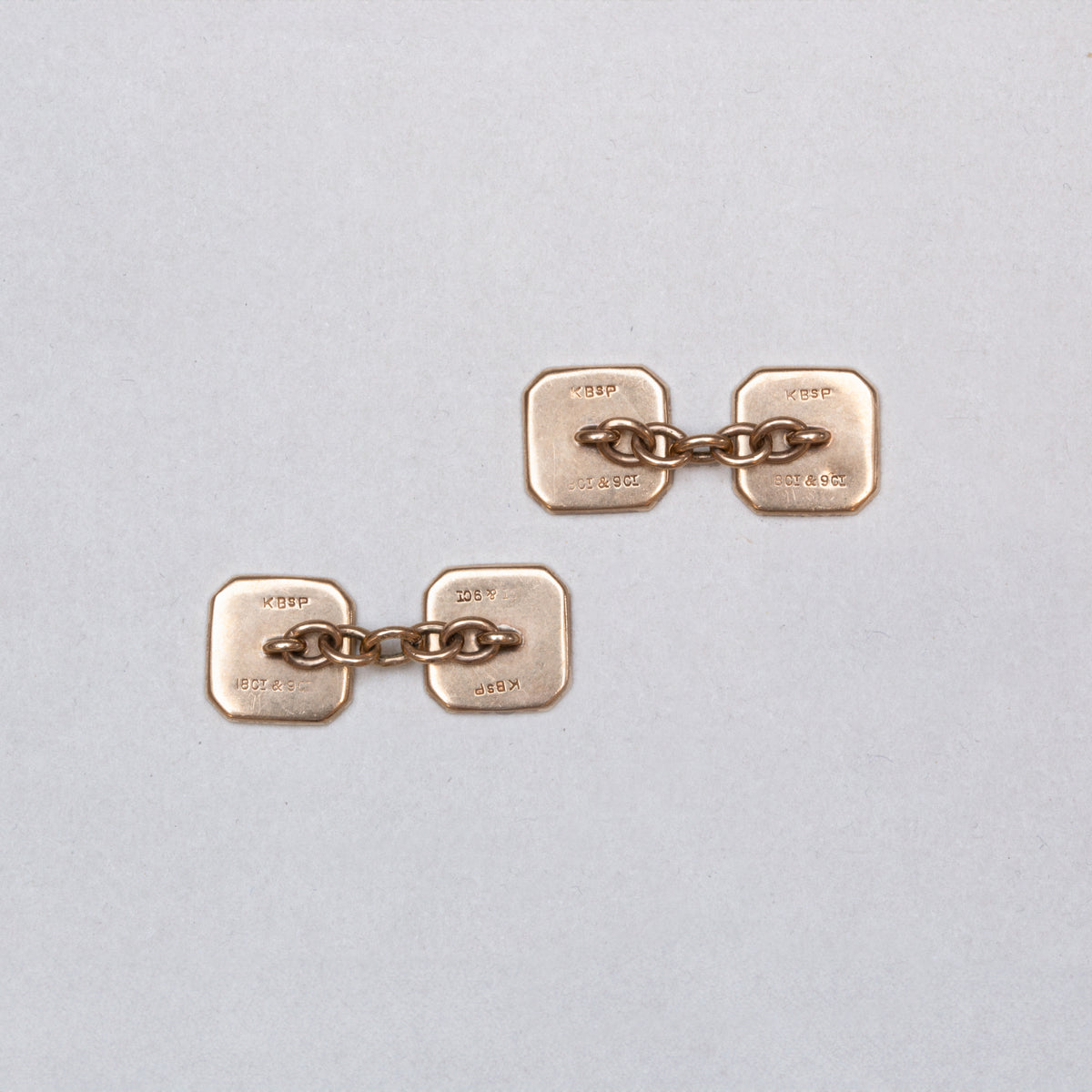 Vintage 18ct White Gold Cufflinks with Black Onyx