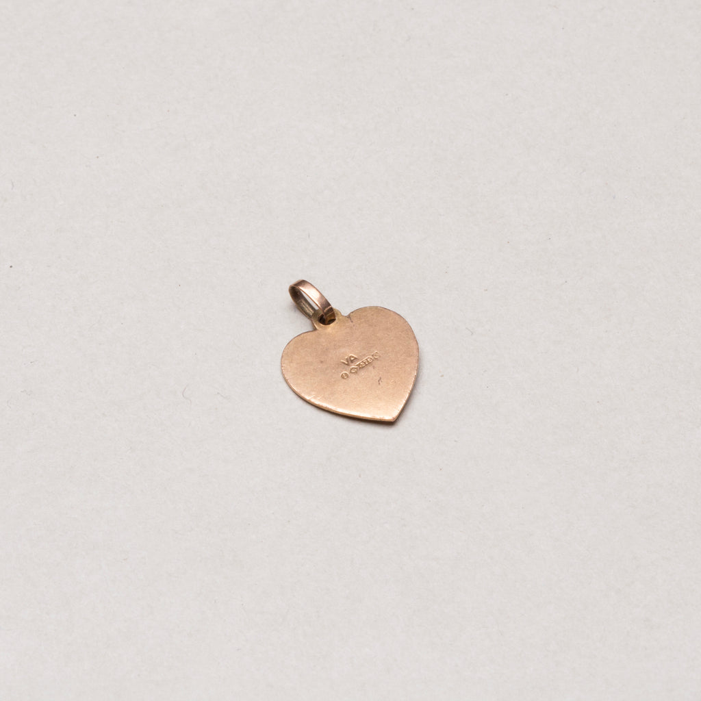 Vintage 9ct Gold Heart St. Christopher Charm Pendant