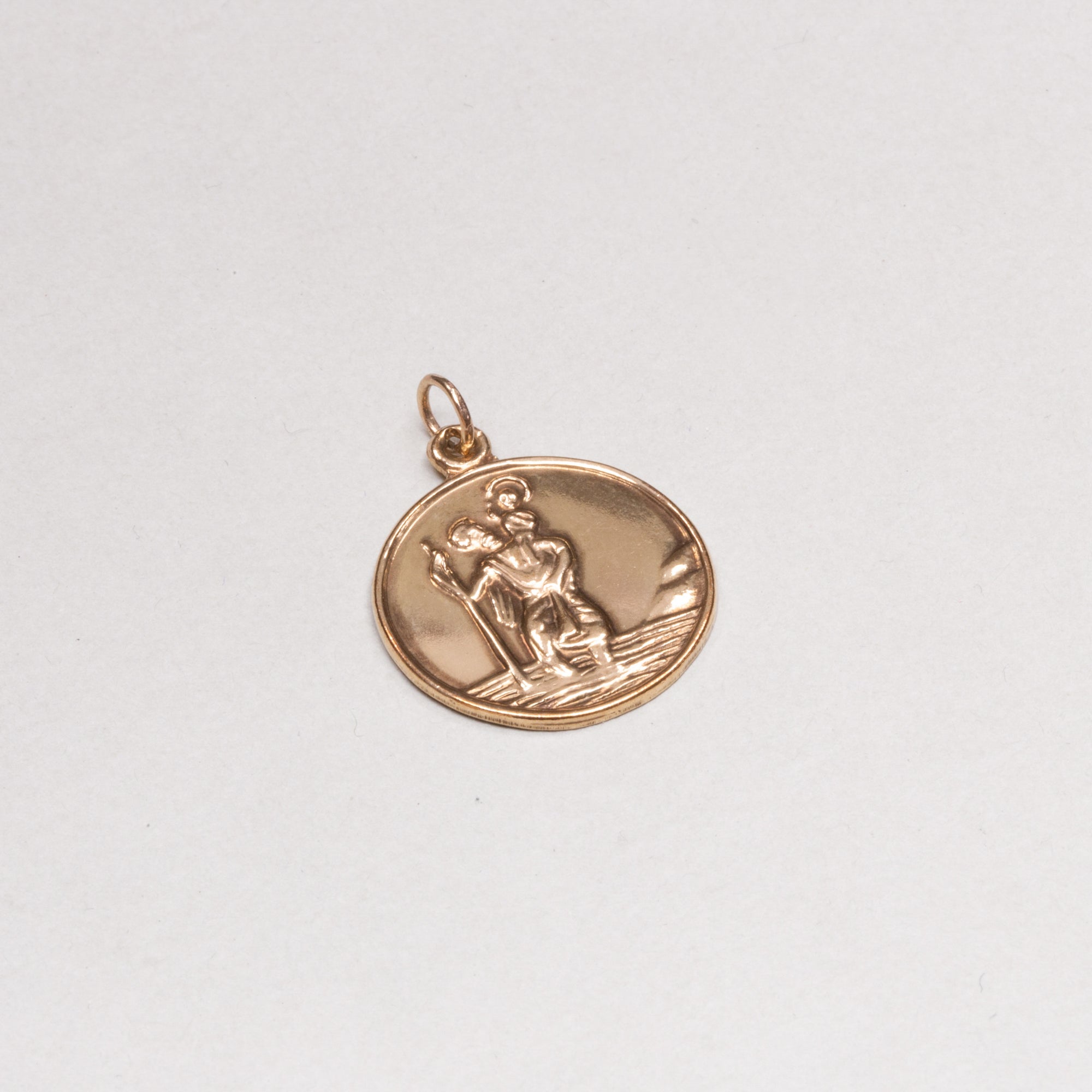 Vintage 9ct Gold St. Christopher Charm Pendant