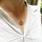 Vintage Sagittarius Charm Pendant with Black Diamonds
