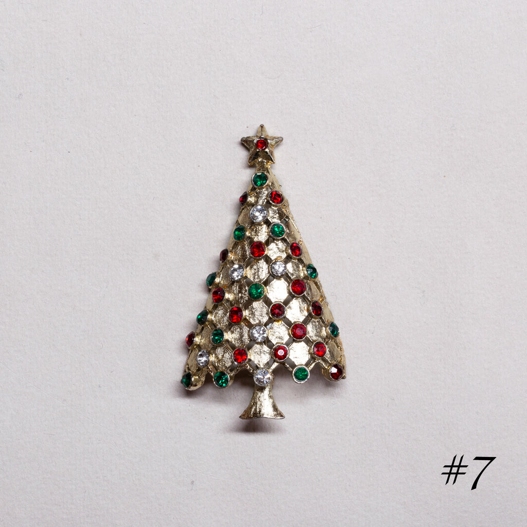 Vintage Christmas Tree Brooch