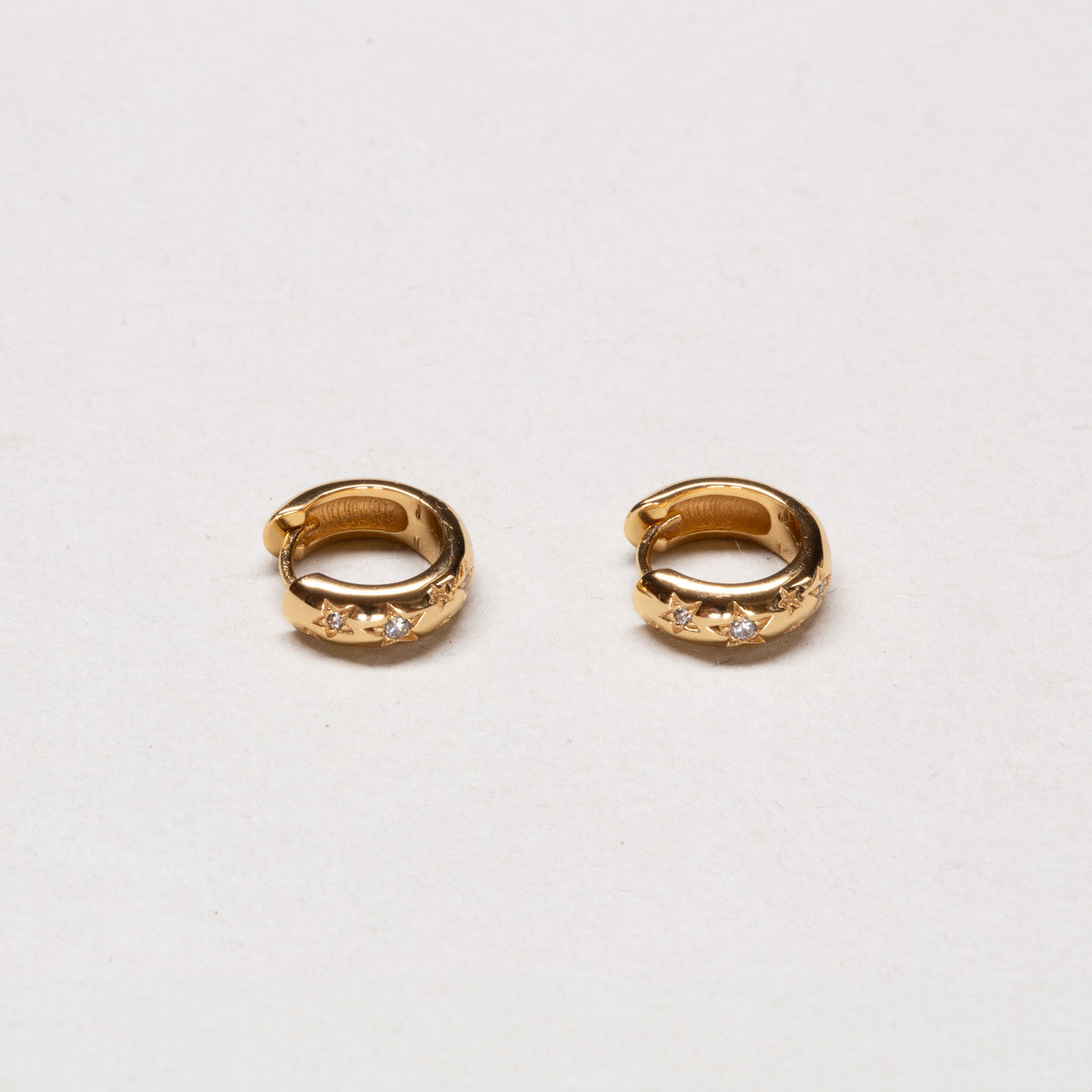 Celestial Chunky Huggie Hoop Earrings