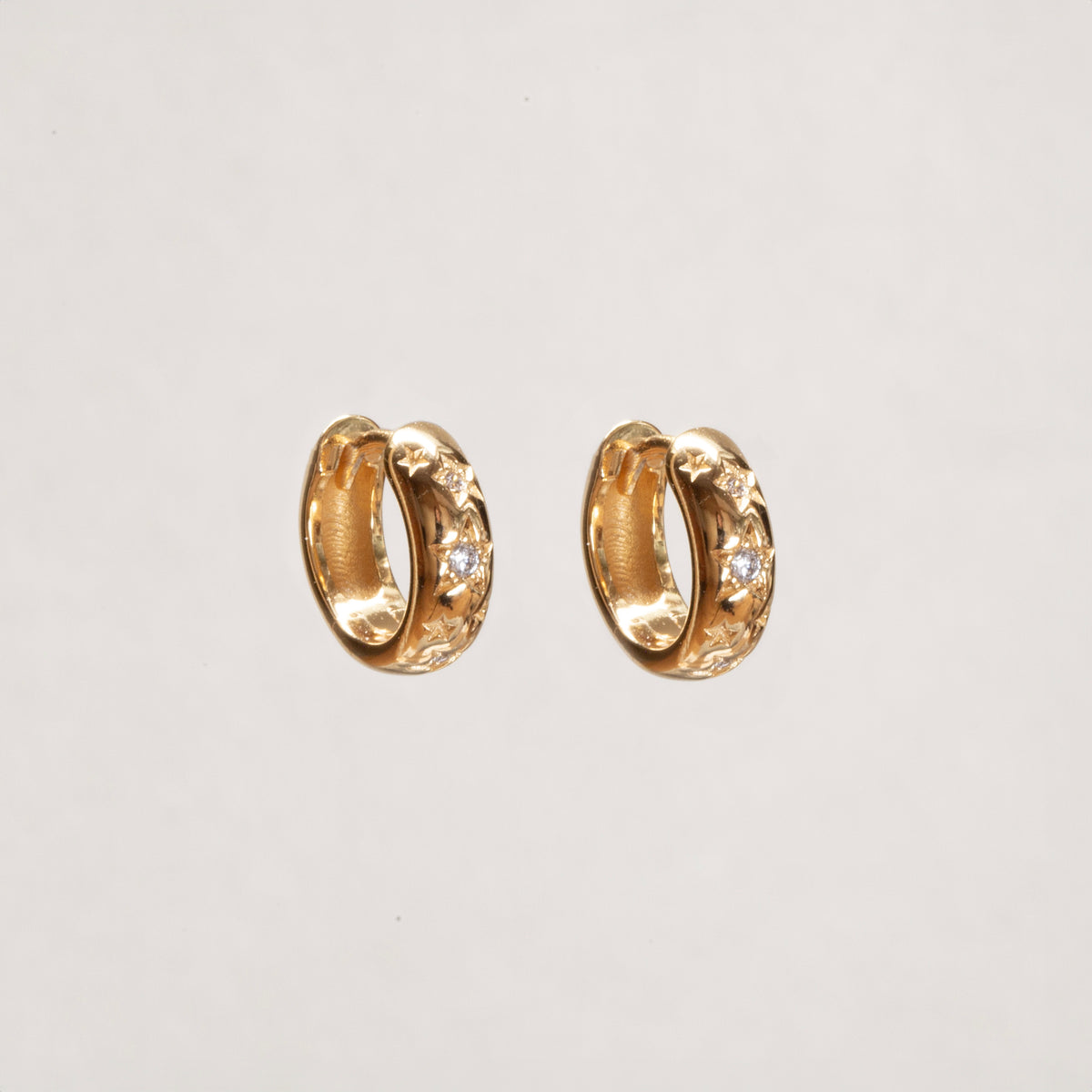 Celestial Chunky Huggie Hoop Earrings