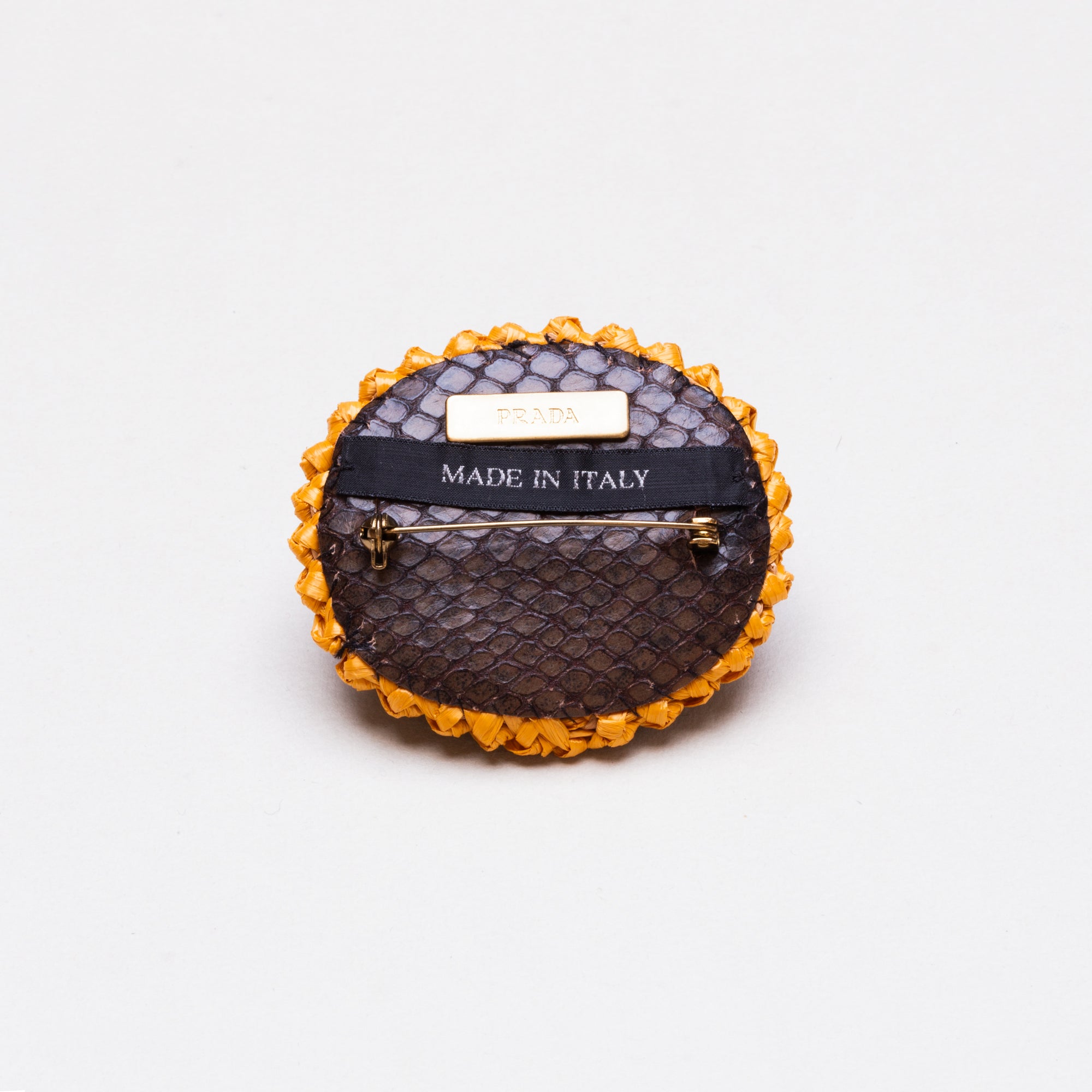 Vintage Prada Woven Straw Brooch