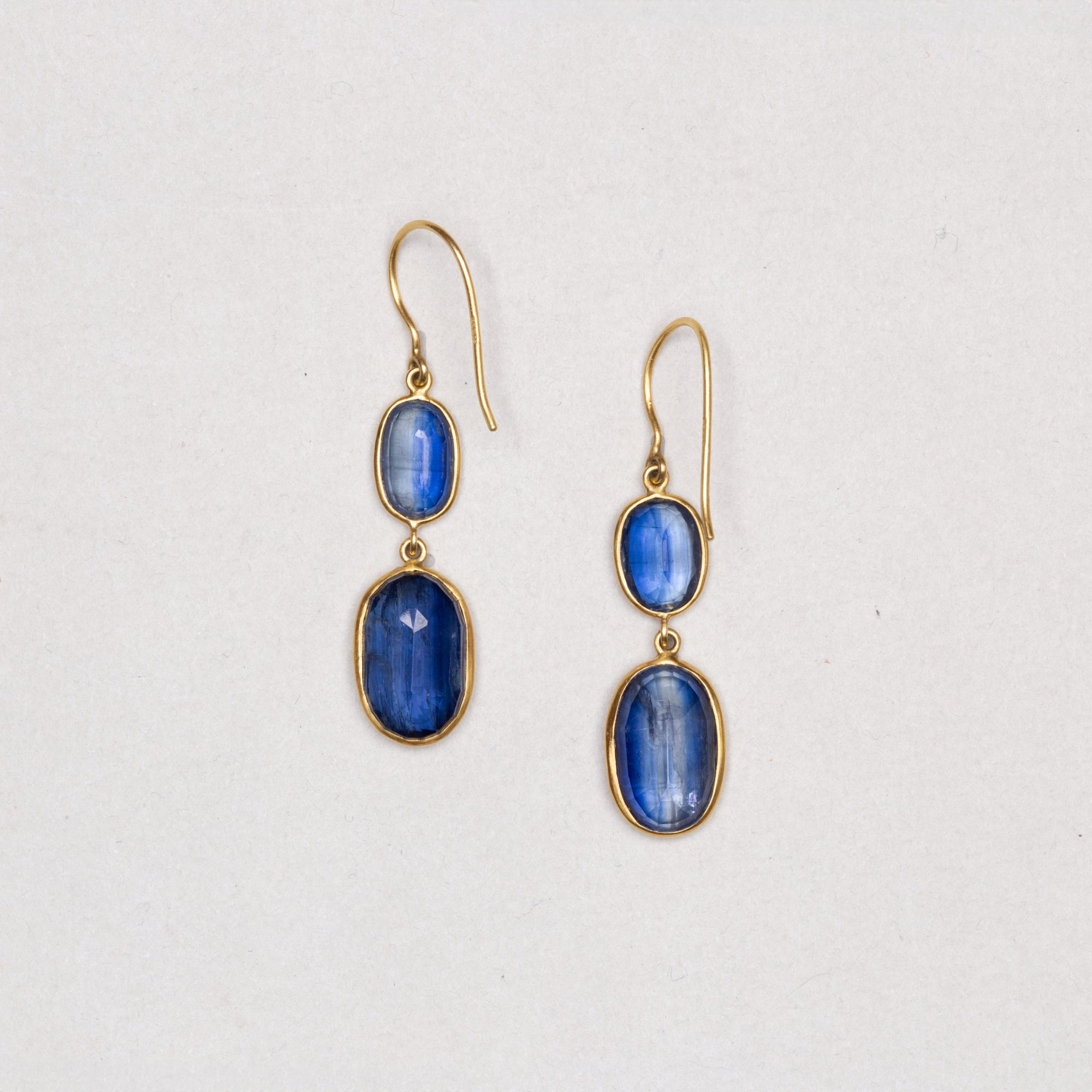 Vintage Pippa Small Double Drop Earrings with Sapphires