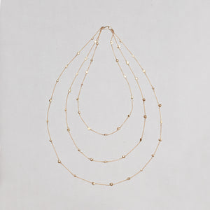 Vintage Triple-Strand Gold Nuggets Necklace