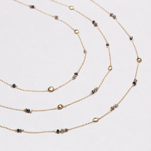 Vintage Triple-Strand Gold Necklace with Beads