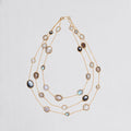 Vintage Pippa Small Triple-Strand Gold Necklace with Gemstones