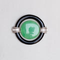 Vintage Circle Brooch with Crystals