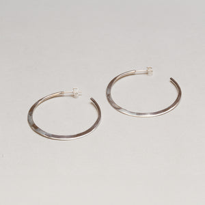 Silver Irregular Open Hoop Earrings