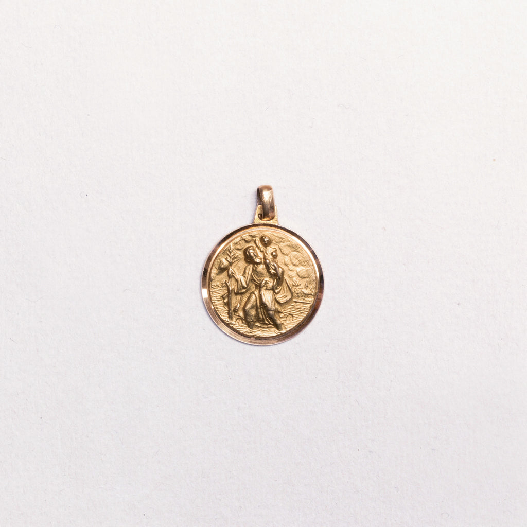 Vintage 9ct Gold St. Christopher Charm Pendant