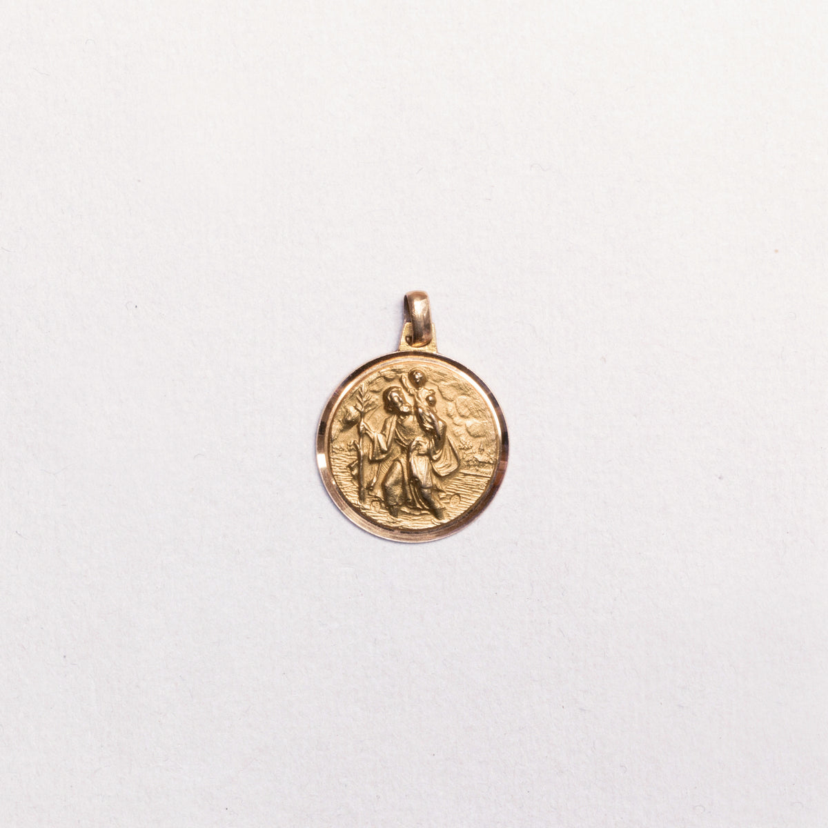 Vintage 9ct Gold St. Christopher Charm Pendant