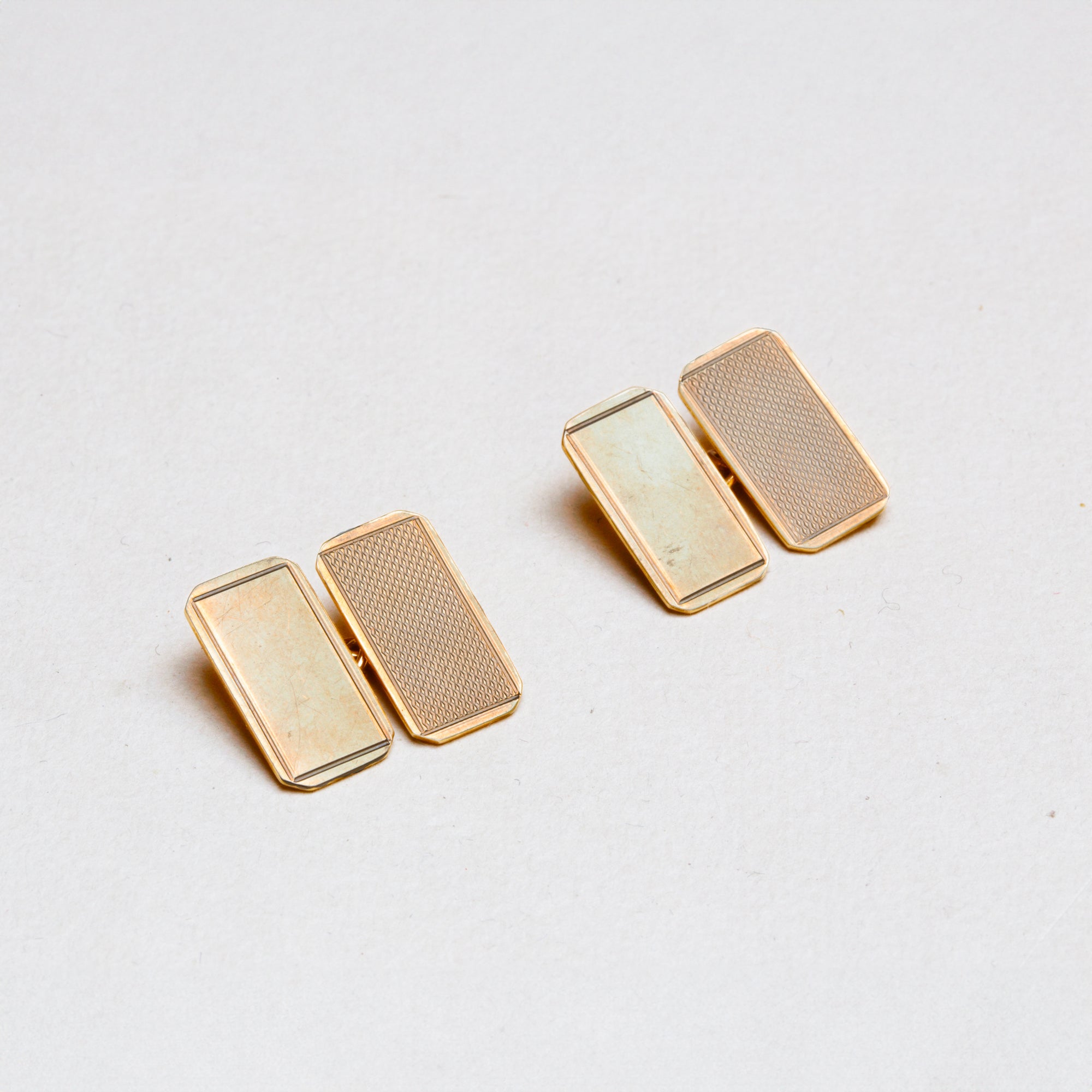 Vintage 9ct Textured Gold Cufflinks